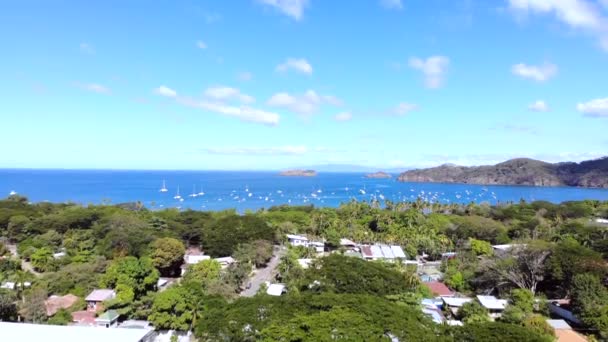 Drone Shot Del Coco Beach Central American Coastline Costa Rica — Wideo stockowe