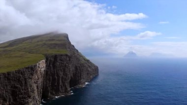  Vagar landscape of the Faroe Islands Drone flight. High quality 4k footage