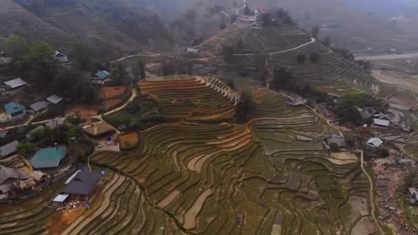 Lao Cai Vietnam Antenn Drönare Clip Högkvalitativ Film — Stockvideo