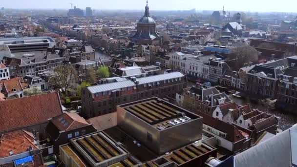 Luchtfoto Van Leiden Nederland Hoge Kwaliteit Beeldmateriaal — Stockvideo