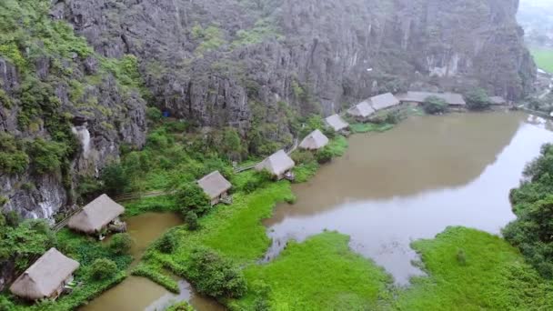 Nguyen Shack Ninh Binh Vietnam Drone Imágenes Alta Calidad — Vídeo de stock