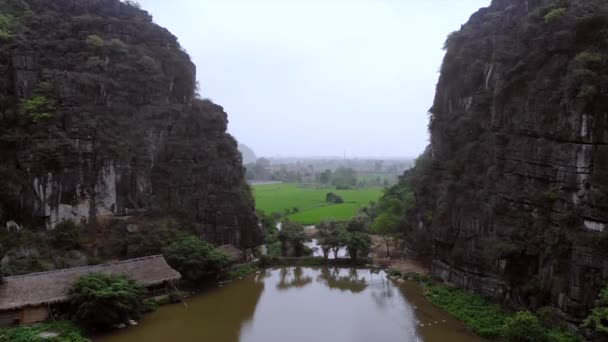 Nguyen Shack Ninh Binh Vietnam Een Drone Hoge Kwaliteit Beeldmateriaal — Stockvideo