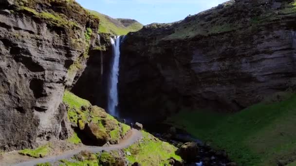 クヴェルヌフォスの滝アイスランドのドローン 高品質4K映像 — ストック動画