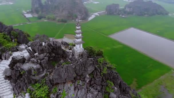 Dragón Acostado Las Montañas Piedra Caliza Ninh Binh Vietnam Imágenes — Vídeo de stock