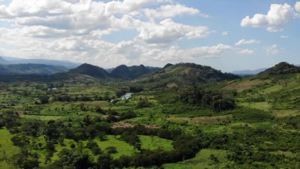 Meksika Tropik Dağ Manzarası Yeşil Orman Tepeleri Palenque Yakınlarında Drone — Stok video