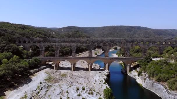 Pont Gard France Drone Images Haute Qualité — Video