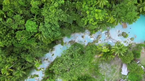 Cambugahay Falls Siquijor Island Philippinen Drohne Hochwertiges Filmmaterial — Stockvideo