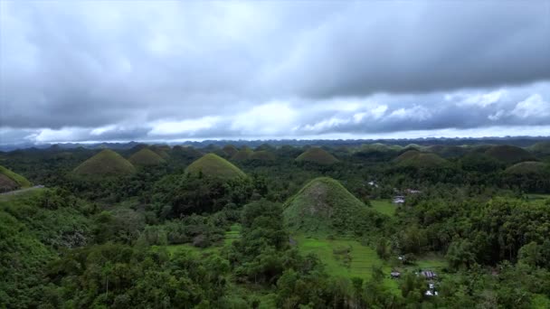 Czekoladowe Wzgórza Bohol Filipiny Dron — Wideo stockowe