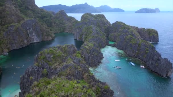 Big Lagoon Nido Palawan Philippines Drone High Quality Footage — Stock Video