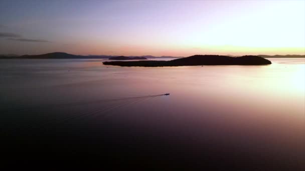 Drone Widok Wyspy Coron Pięknym Zachodem Słońca Palawan Filipiny Wysokiej — Wideo stockowe