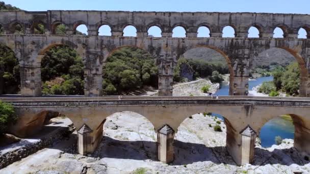 Pont Gard France Drone Images Haute Qualité — Video