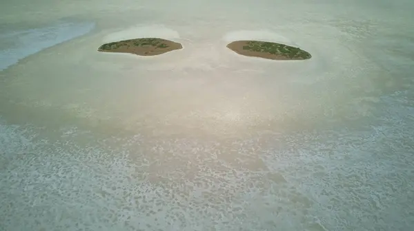Dry Lake Salt Flat Europe Italy Island Sardinia Drone High — Stock Photo, Image