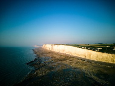 plage de criel Normandy France. Drone. High quality photo clipart