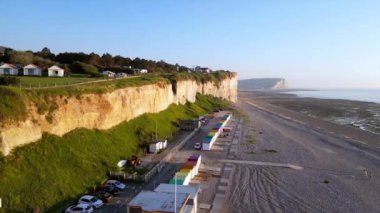 Plage de criel Normandy France. Drone. Yüksek kalite 