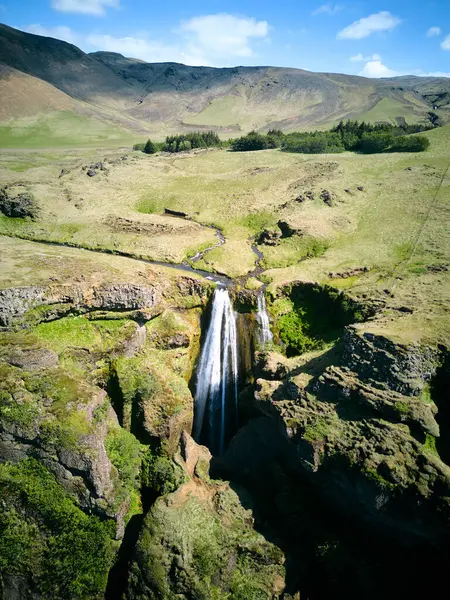 stock image Gljufrabui iceland shooting with drone 