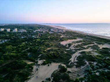 Kijkduin Den haag Hollanda günbatımı dronu