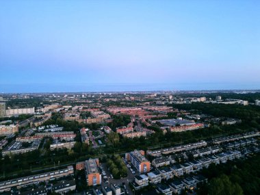 Kijkduin Den haag Hollanda günbatımı dronu