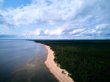 Russia, Lake Ladoga, View of the coast of the island in a cold lake. High quality photo clipart