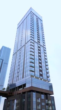 Java Jakarta Endonezya insansız hava aracı şehir manzarası. Yüksek kalite 4k görüntü