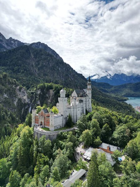Neuschwanstein Castle Germany Drone Shooting. High quality photo