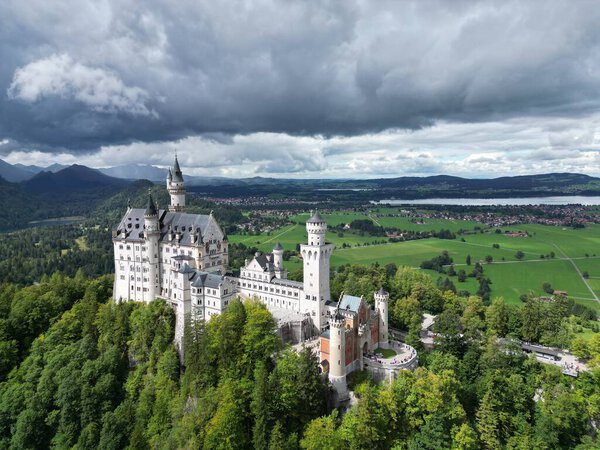 Neuschwanstein Castle Germany Drone Shooting. High quality photo