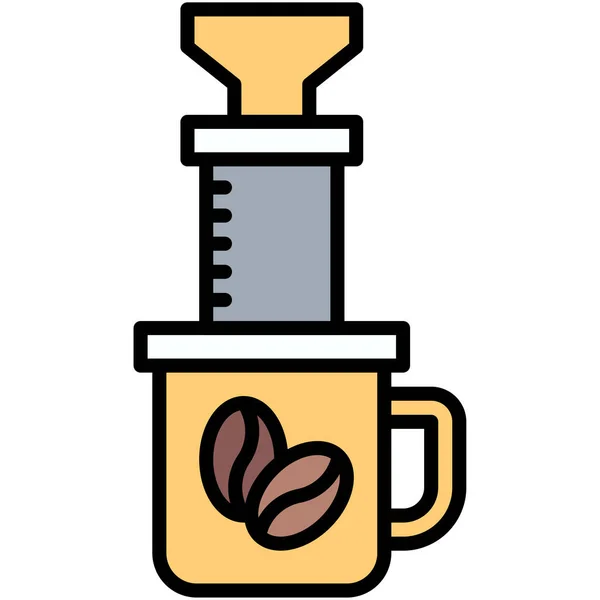 Aeropress Symbol Coffeeshop Bezogene Vektorillustration — Stockvektor