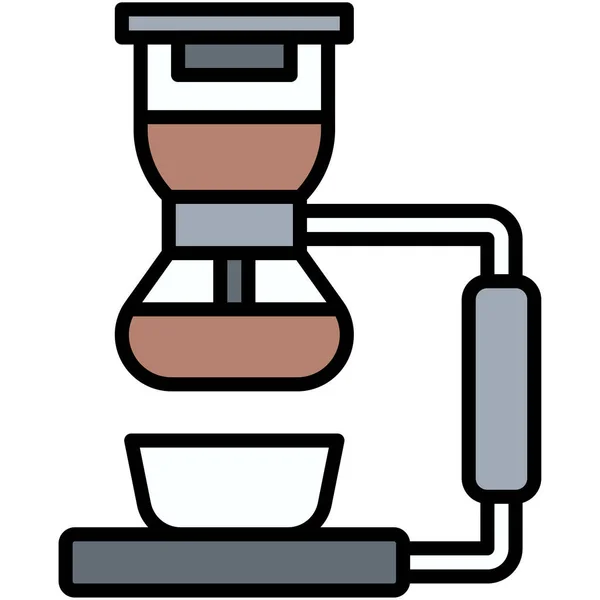 サイフォンコーヒーメーカーのアイコン コーヒーショップ関連のベクトルイラスト — ストックベクタ