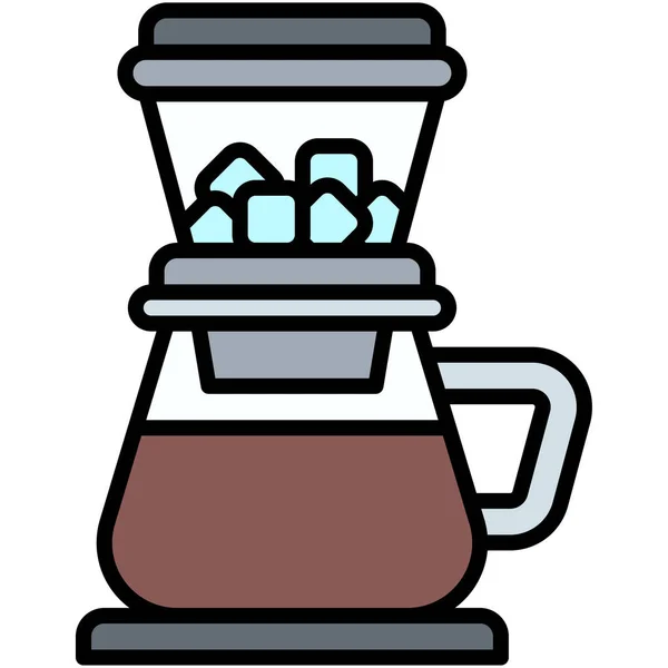 Kalte Brühkaffee Ikone Coffee Shop Bezogene Vektorillustration — Stockvektor