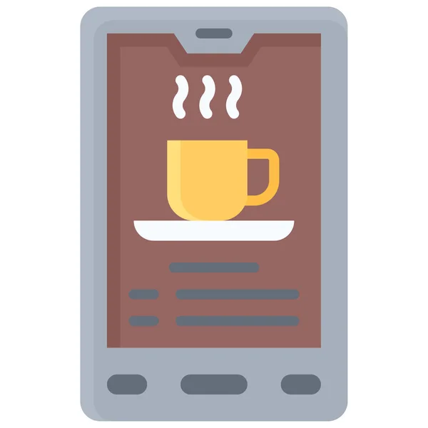 Koffie Online Icoon Koffie Winkel Gerelateerde Vector Illustratie — Stockvector