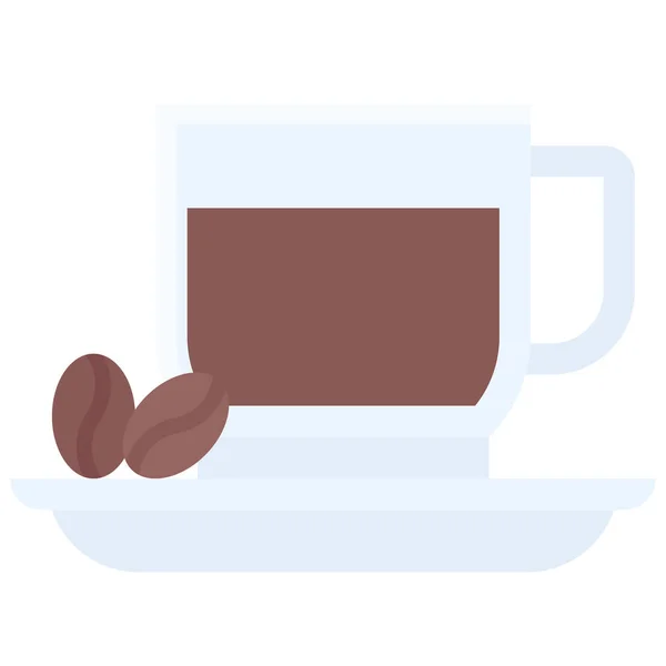 コーヒー豆のアイコンとコーヒーカップ コーヒーショップ関連のベクトルイラスト — ストックベクタ