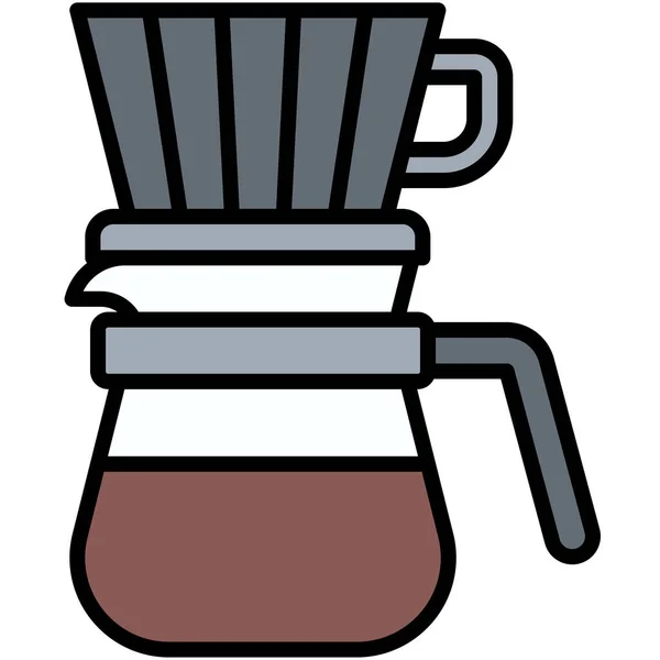 ドリッパーのアイコン コーヒーショップ関連のベクトルイラスト — ストックベクタ