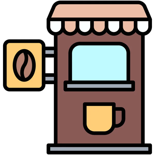 Icono Café Drive Thru Ilustración Vectorial Relacionada Con Cafetería — Vector de stock