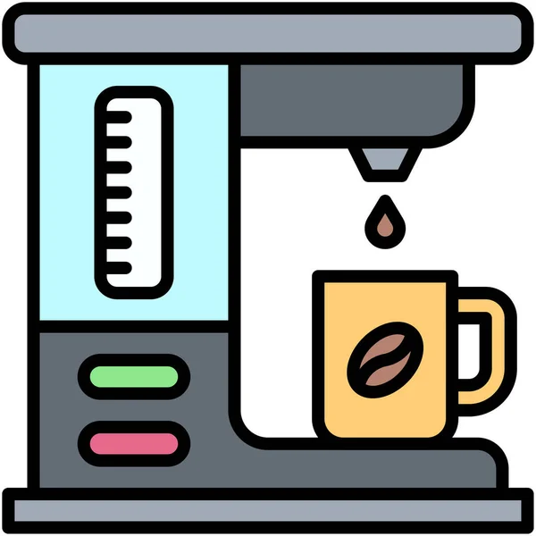 Koffiemachine Icoon Koffie Winkel Gerelateerde Vector Illustratie — Stockvector