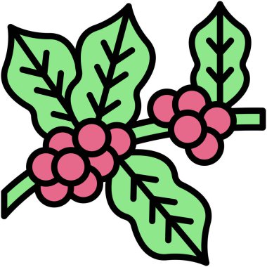 Kahve dalı simgesi, kahve dükkanı illüstrasyonuyla ilgili.