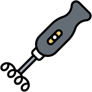 Süt köpürtücü simgesi, kahve dükkanı illüstrasyonu