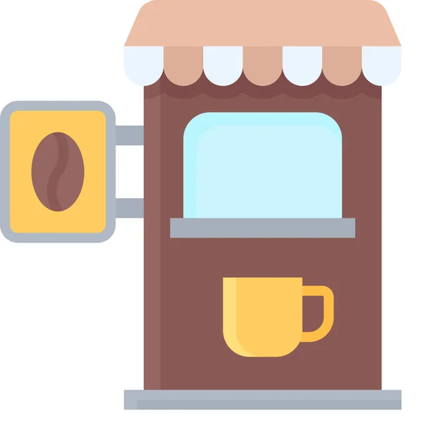 Icône Café Drive Thru Illustration Vectorielle Liée Café — Image vectorielle