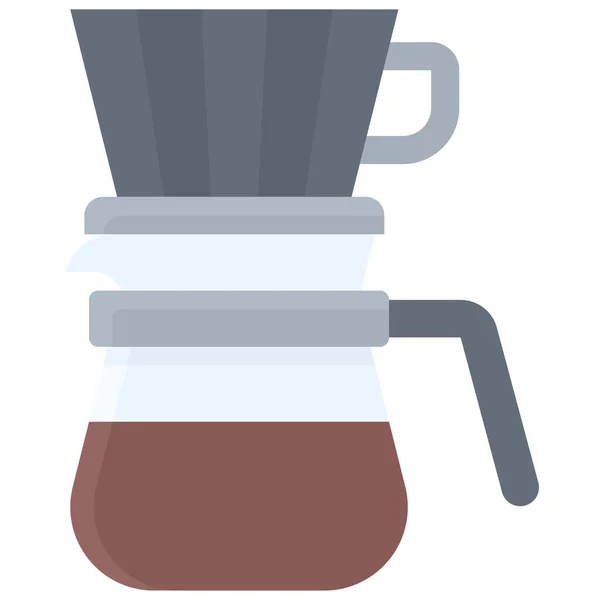 Dripper Simgesi Kahve Dükkanı Bağlantılı Vektör Illüstrasyonu — Stok Vektör