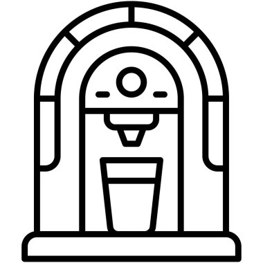 Kahve makinesi ikonu, kahve dükkanı illüstrasyonu