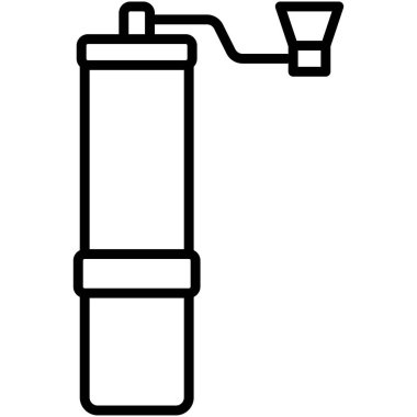 Kahve öğütücüsü simgesi, kahve dükkanı illüstrasyonu