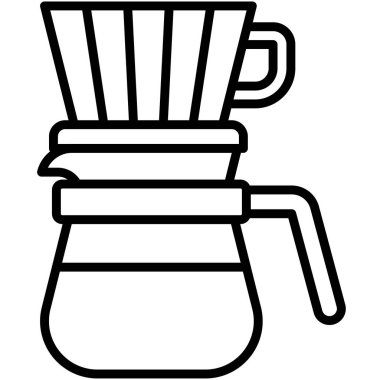 Dripper simgesi, kahve dükkanı bağlantılı vektör illüstrasyonu