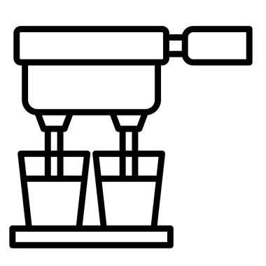 Duble kahve ikonu, kahve dükkanı illüstrasyonu.