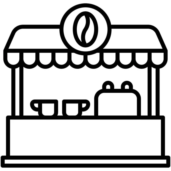 Kiosque Café Icône Illustration Vectorielle Liée Café — Image vectorielle