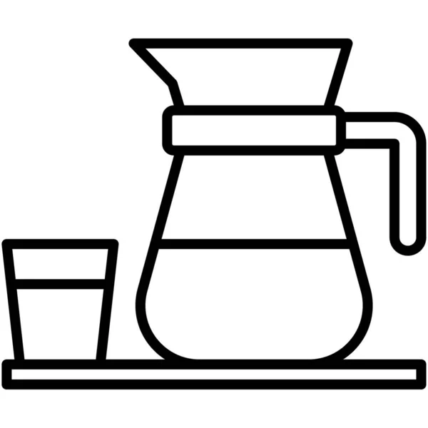 コーヒーポットのアイコン コーヒーショップ関連のベクトルイラスト — ストックベクタ