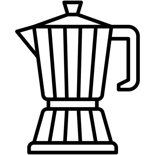 Ref Moka Pot Icon Coffee Shop Related Vector Illustration — стоковый вектор