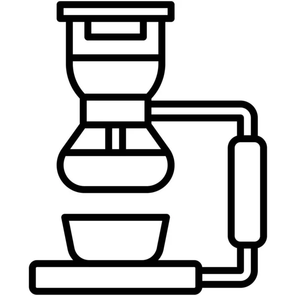 サイフォンコーヒーメーカーのアイコン コーヒーショップ関連のベクトルイラスト — ストックベクタ