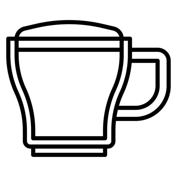 Icona Del Cappuccino Illustrazione Vettoriale Relativa Alla Caffetteria — Vettoriale Stock