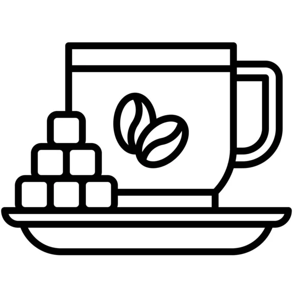 Cubo Azúcar Café Icono Ilustración Vectorial Relacionada Con Cafetería — Vector de stock