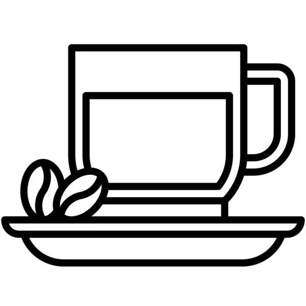 Kaffeetasse Mit Kaffeebohnen Symbol Coffee Shop Bezogene Vektorillustration — Stockvektor