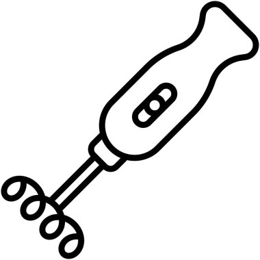 Süt köpürtücü simgesi, kahve dükkanı illüstrasyonu