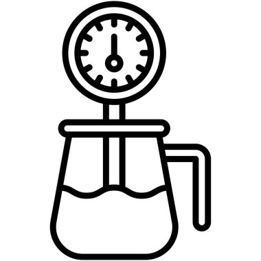 Termometre simgesi, kahve dükkanı bağlantılı vektör çizimi